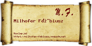 Milhofer Fábiusz névjegykártya